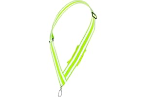 Navaris Fascia Catarifrangente Bici - Tracolla Catarifrangente Running - Fascia Alta visibilità Uomo Donna - Banda a Tracolla con Strisce Catarifrangenti - Accessori Corsa e Ciclismo