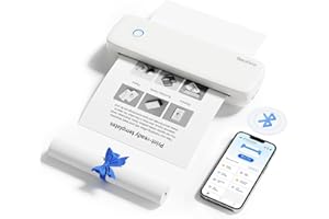 Bisofice L81 Thermal Printer A4, Inkless Portable printer Compatible with Android & iOS, Suitable for 2''/3''/4''/A4 thermal paper, Bluetooth Printer for Office, Travel, Study, Home (White)