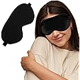 BATTLELAND Eye Mask for Sleeping with Adjustable Strap Super Soft Sleeping Mask Blind Fold for Comfortable Sleep Travelling Sleep Mask Pad for Girls - Black, Silk (PACK OF 1)