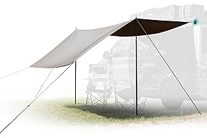 Campnetic Sonnensegel Camping 2,5x3m - Magnetische Halterung u. Teleskop-Stangen - Sonnensegel Wohnwagen Magnet - Markise - Tarp - Sonnenschutz - Regenschutz - Camper, Kastenwagen, Vans u. Wohnmobile