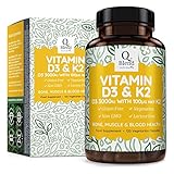 Vitamin D 3,000 Iu & Vitamin K2 100ug Mk7 Vegetarian Capsules - 120 Days Supply Of Vitamin D3 Supplement Source Of Cholecalciferol - Professionally Manufactured For Maximum Absorption By Nutravita