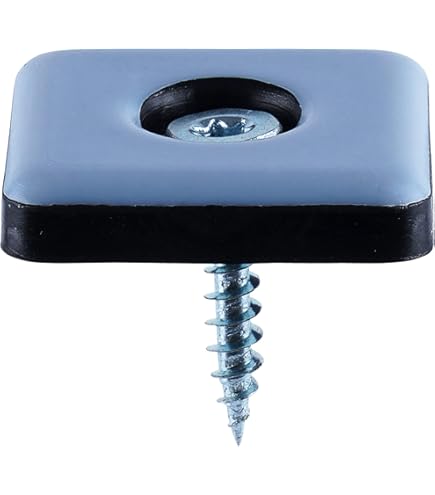 Adsamm PTFE N GR 2435 16 16 Deslizadores PTFE Con Clavo, Gris Y Azul, 24 X 35 Mm