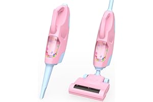 Toy Choi's Kids Cordless Vacuum - Pretend Play Electric Vacuum Cleaner Toy with Flat Nozzle, Sound & Ball Popping Action - Kids Hoover Cleaning Set for Children Boys Girls Age 3+, Pink