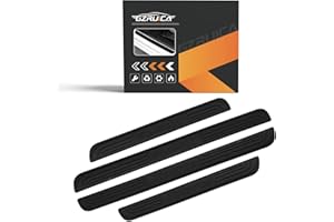 GZRUICA Door Sill Protectors for Cars Welcome Door Sill Protector Sticker Car Kick Plates Protector Decorative Modeling Accessories Fits for Most Car, Sports Pattern, Full Black Base, 4pcs/Set
