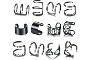 NT-LING Hair Jewelry for Braids Accessories, Braids Dreadlock Accessories Non-piercing Ear Clip Adjustable Cuffs Hair Charms and Styling Jewelry Tools for Women Men Styling (Black)