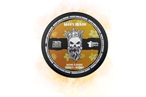 Man's Beard | Baume à barbe homme | Vanille Mangue | Ingrédients d'origine naturelle | Soin de barbe adoucissant et aide à la pousse de la barbe | 100% Fabrication Française