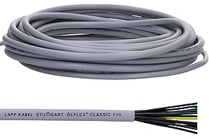 Lapp 1119107 Ölflex Classic 110 Câble de commande en PVC 7 x 0,75 mm² avec conducteur de protection vert et jaune 7G0,75 mm² I Câble gainé 7 fils I Câble 7 fils