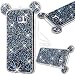 Produktbild GrandEver Samsung Galaxy S7 Edge Weiche Silikon Hülle Solide TPU Glitzer Gelee Strass Diamant Zurück Maus Ohr Entwurf Schutzhülle Flexible Etui mit Handschlaufe Gel Skin Rubber Transparent Bumper Klar Hülse Gummi Dünn HandyTaschen - Blau