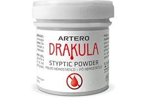 ARTERO Drakula. Polvo Hemostático para Cortar Hemorragias en el Corte de Uñas de Perros - Sistema Novedoso y Efectivo - Envase con Tapa de Rosca.