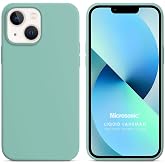 Microsonic Apple iPhone 13 Mini i&ccedil;in Kılıf Liquid Lansman Silikon Su Yeşili [iPhone 13 Mini ile Uyumlu Kılıf - Su Yeşili]