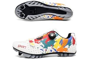 ENEN Scarpe MTB Uomo Scarpe da Ciclismo Uomo, Colorato Scarpe Spinning Donna, Scarpe MTB SPD, Scarpe Mountain Bike Compatibili con Tacchette, Scarpe Bici