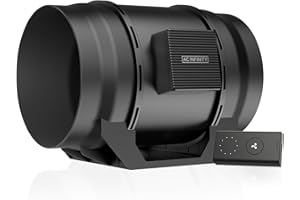 AC Infinity CLOUDLINE A8, Quiet 200mm Inline Duct Fan with Speed Controller, EC Motor - Ventilation Exhaust Fan for Heating Cooling Booster, Grow Tents, Hydroponics, 8-Inch