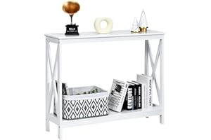 COSTWAY Stolik konsolowy/boczny, wzór przemysłowy z półką, stolik do przedpokoju, 100 x 30 x 80 cm