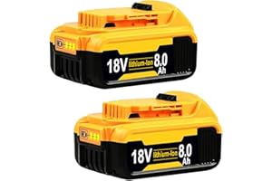 AICIPOW 8.0Ah Lithium Batteries Replacement for Dewalt 18V Battery, Compatible with Dewalt Battery DCB184 DCB200 DCB1820 DCB181 DCB182 DCB201 DCB200-2 Cordlesss Power Tools (2-Packs)