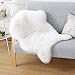 Produktbild Faux Lammfell Schaffell Teppich 75 x 120 cm Lammfellimitat Teppich Longhair Fell Optik Nachahmung Wolle Bettvorleger Sofa Matte (Weiß)