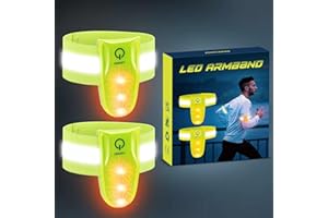 Arovina Led Armband, 2 Pack Running lights for Runners Flashing Reflective Led Safety Armband Light-up Armband for Night Running, Jogging, Cycling, Dog Walking and Outdoor Exercise & Activities