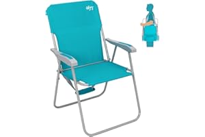 #WEJOY Folding Beach Chairs Lightweight Portable Garden Chair with Armrest Sturdy High Back Camping Chair for Outdoor Fishing Festival