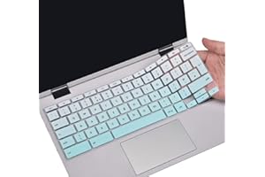 CASEBUY Housse de clavier pour ASUS Chromebook Flip C433 C433TA C434 C434T, ASUS Chromebook C523NA 15,6", ASUS Chromebook C302 C302CA 12,5", disposition clavier UE/UK - Menthe ombré