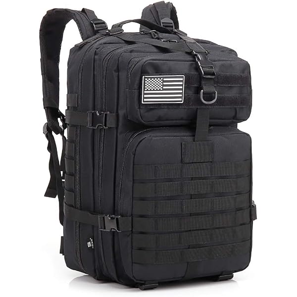 Taktischer Militär-Rucksack 50 Liter – Wasserabweisend, MOLLE-System, Laptopfach, USB-Port (schwarz)