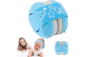 KBIBCK Baby Ear Defenders, 2 in 1 Baby Ear Muffs Noise Protection, Toddler Hearing Protection, Adjustable Babys Headphones with Stretchy Band, 0-36 Months Infant Noise Cancelling Defenders
