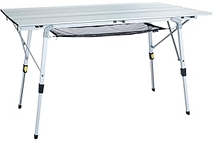 Uquip Variety L aluminiowy stół kempingowy – bezstopniowa regulacja wysokości (120 x 70 cm)