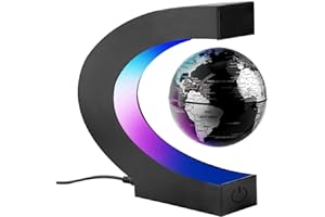 Surplex Créatif Globe Terrestre Lumineux Flottant Magnétique Levitation Globe Lamp avec Lumières LED et Base en Forme C pour Démonstration de l'enseignement Décorations Maison et Bureau Cadeau