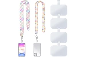 Vspek Tour de Cou Telephone, Lot de Universal Cordon Telephone Portable Collier de Longe Compatibles avec Plupart des Smartphones, pour Cou et Poignet, avec inserts de remplacement…