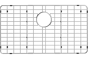 ARCCI Stainless Steel Grate Protector for Bottom of Kitchen Sink, 73 x 40 cm Metal Grid With Rear Drain, Curve Corner Rack With Strainer for Single Bowl
