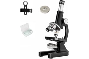 MUARRON Mikroskop für Studenten und Erwachsene, 200-4000X Vergrößerung, leistungsstarkes biologisches Bildungsmikroskop (schwarz)