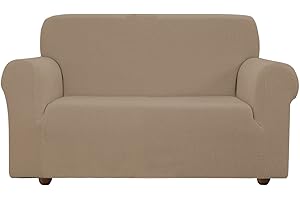EBETA E Elastisch Sofa Überwürfe Sofabezug, Stretch Sofahusse Sofa Abdeckung Hussen für Sofa, Couch, Sessel 2 Sitzer (Sand, 145-185 cm)