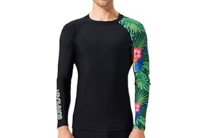 SURFEASY Herren Rashguard Langarm Sonnenschutz Rash Vest Men, Rash Guard Shirt Zum Surfen Schwimmen Angeln Wandern
