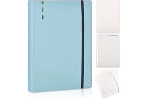 SKYDUE Carpeta Anillas A5,Agenda Anillas A5 Recargable, Libreta A5,Archivador A5 Cuaderno A5 Para Viajes Escolares Trabajo (Azul)