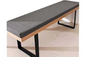 YEKUHE Indoor Bench Cushion Seat Pad 100cm x 40cm 150cm 2/3 seater Furniture Cushion, High Density Memory Foam, Linen Washable, Non-Slip Bench Pad for Shoe Bench Rack, Window, Piano, Dining(Dark gray,130x40x