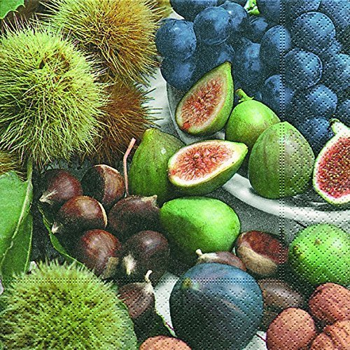 Preisvergleich Produktbild Motivserviette Herbst Kastanien / Feigen