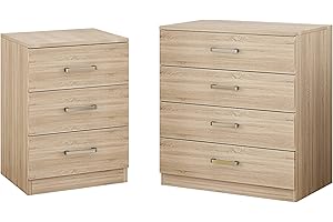 AFN Sonama Oak 4 Drawer Chest & 3 Drawer Bedside Combo - Bedroom Furniture Set