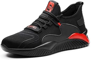 UnPtios Safety Shoes Mens Safety Trainers Wide Fit Steel Toe Cap Saftybrand Womens Lightweight Work Utility Footwear Breathable Anti-Puncture Shoes for Men Working UK