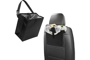 Unaikoo Hanging Car Rubbish Bin - 8.5L Collapsible Trash Can - Waterproof and Leak-Proof Garbage Bag - Large Organiser for Truck/SUV/Minivan