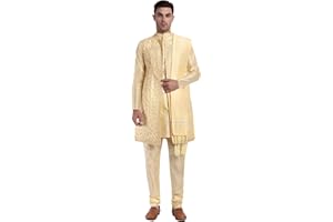 SKAVIJ Kurta Pyjama Jacke und Dupatta 4 Stück Hochzeit Party Kleid