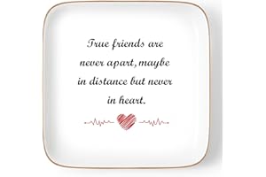 Titanape Birthday Gifts for Women Trinket Dish - True Friends are Never Apart, Maybe in Distance But Never in Heart - Long Distance Friendship Best Friend Coworker Leaving Going Away Farewell Gift