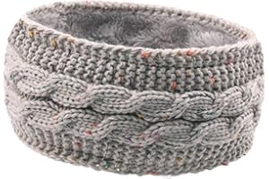 CHEERYMAGIC Winter Cable Knit Headbands, Women Ear Warmer Knitted Thermal Twist Headbands for Girls, Head Wrap Winter Shopping Skiing Running Outdoor Sports Party Good Gift (GREY) A3MXFD