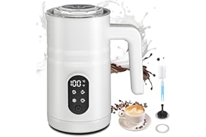 ‎SWETFELA Milchaufschäumer Elektrisch, 5 in 1 Milchschäumer Induktion (350ml) - Elektrischer Milchwärmer für Cappuccino, Milchkaffee, heiße Schokolade & kalte Milchschäume, Milk Frother (weiß)