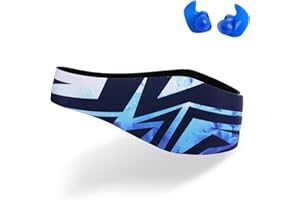 nohlerlife Fascia da nuoto impermeabile per bambini, adulti – protezione per le orecchie dei nuotatori, blu, M