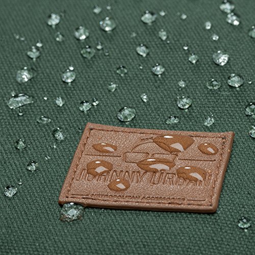 Johnny Urban Rucksack Damen   Herren Gr  n Roll Top Daypack aus Baumwoll Canvas - L  ssiger Vintage Tagesrucksack f  r Den Alltag - Wasserabweisend   