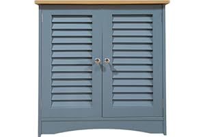 DUEPEKT Bathroom Sink Cabinet Under Basin Unit Cupboard Storage Furniture, Freestanding Storage Cupboard w/ 2 Shutter Style Doors & 2 Internal Shelves - for Bathroom Kitchen & Hallway