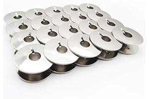 CKPSMS Brand - #55623S "L" Style Steel BOBBINS Compatible with JANOME Brother JUKI Singer PFAFF (20 PCS)