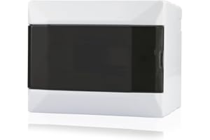 Lion Electric Caja de fusibles de 2 a 6 módulos, 1 fila, color blanco, caja de distribución, entrada de cable con puerta transparente IP40, distribuidor pequeño para interruptor de instalación