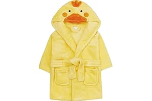 Bamu Baby Town Boys Girls Infants Unisex Soft Plush Fleece Hooded Bath Robe Dressing Gown Sizes 6-24 Months 2-6 Years