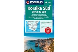 KOMPASS Wanderkarten-Set 2251 Korsika Süd. Mit Weitwanderweg GR20 / Corse du Sud. Avec Grande Randonnée GR20 (3 Karten) 1:50.000: inklusive Karte zur ... Verwendung in der KOMPASS-App. Fahrradfahren.