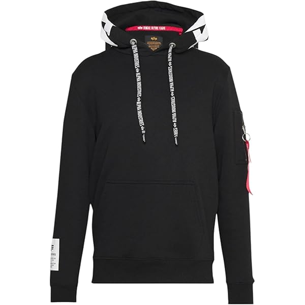 Sweat à Capuche Alpha Industries Homme - Logo Petit, Coupe Régulière, Poche Kangourou - Marine Vintage