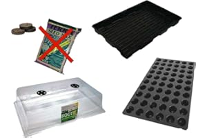 ROOT!T Root it 60 Propagation Insert Tray Lid Starter Plugs Seeds Cuttings Base (all three tray, lid & insert - 60 x Jiffy Plugs)